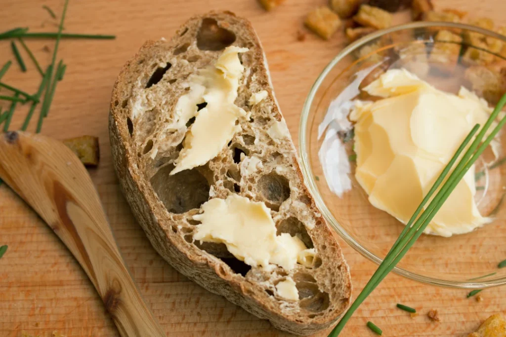 Organic Butter in a glass bowl. 
