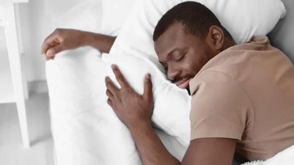 Man having healthy sleep. 